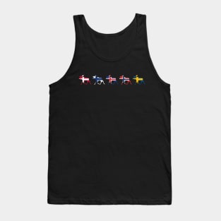 Colors of Scandinavia Flags Moose Elk Tank Top